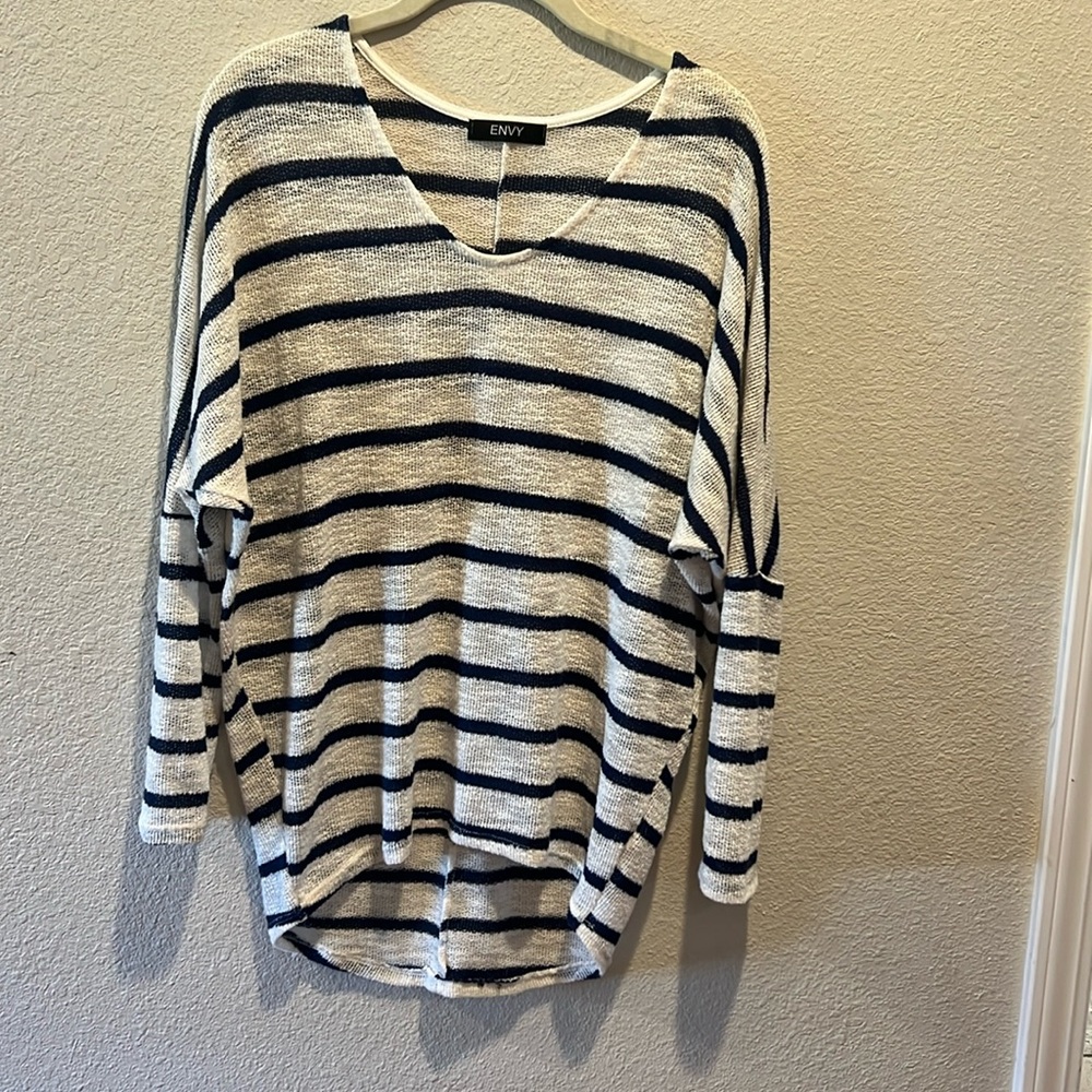 New without tags striped beach sweater, one size..